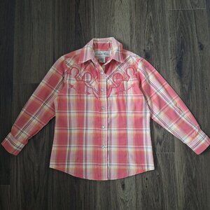💙 Cedar Rose Girls Western Button Down Shirt Size S Country Coastal Cowgirl Rod